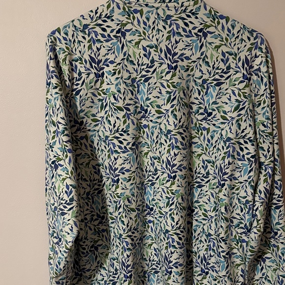 Appleseed's‎ Blue and Green Leaf Print Shirt - Picture 5 of 9